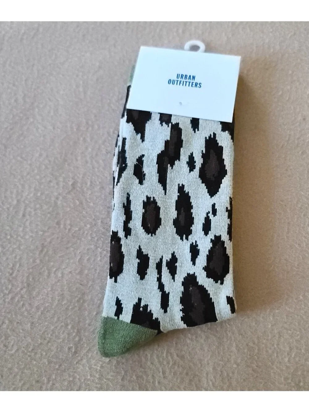 2 Pairs Urban Outfitters Crew Socks One Size Unisex Animal Print + Acid Wash NEW